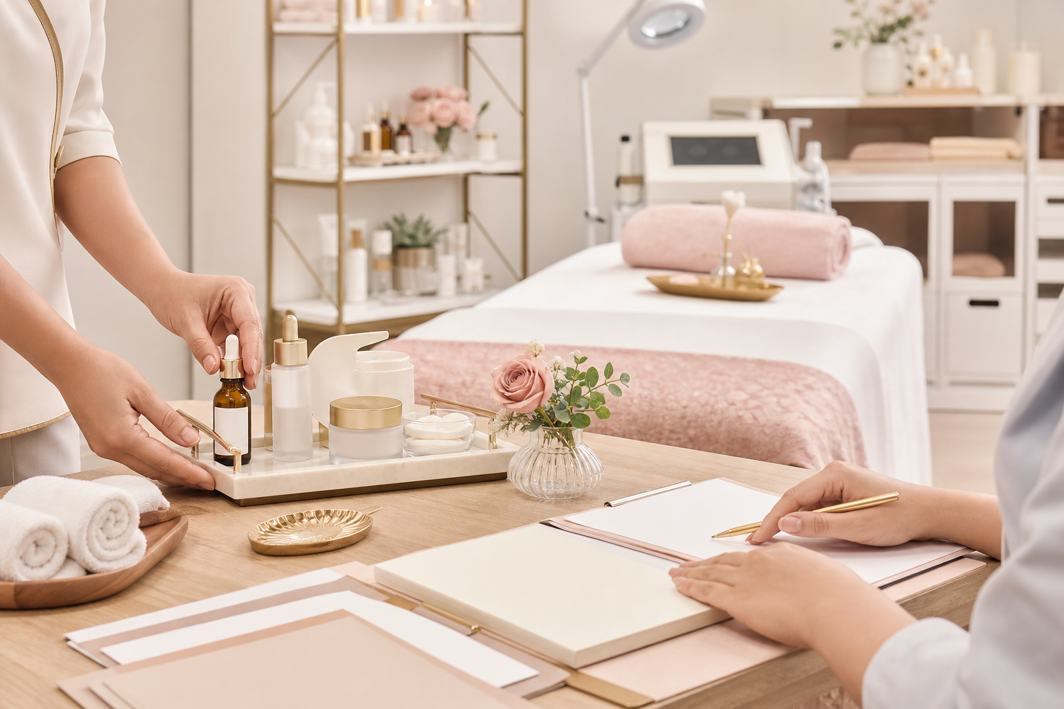 Professional spa academy treatment room